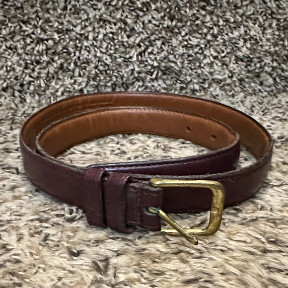 Classic Vintage Coach Brown Belt Burnished Cowhide and Brass buckle - Picture 1 of 5